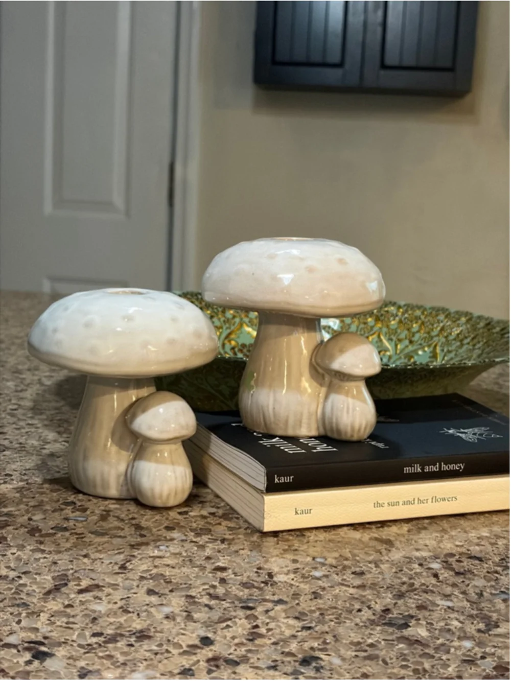 Set of Brand New Mushroom Candle Holders Beige